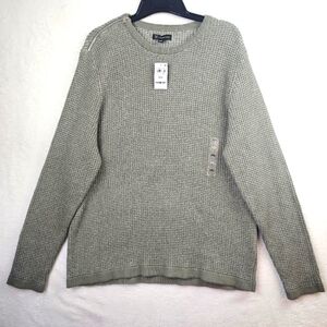 INC Sweater Mens XXL Crewneck Waffle Knit Sage Green NWT